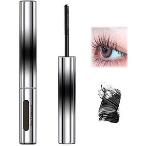 Lonsy Metalen Mascara, Borstelloze, Wasbare, Extra Slanke, Langdurig, Geen Schilfering, Geen Klontering (Zwart 1PCS)