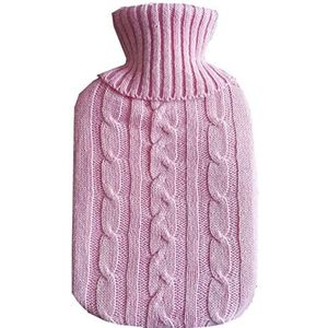 DieffematicRSD Warmwaterkruik Warmwaterzakhoes Koudbestendig Wasbaar Afneembare Naald Webhoes Warme Handbash Doek Warme Handtas Cover (Color : Pink)