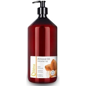 Zoete amandelolie voor de huid (lichaam en gezicht) en haar, anti-striae, zwangerschap, atopische en babyhuid, professionele massageolie. Hydraterend (Vitamine E) Puur - 1000 ml 1 L