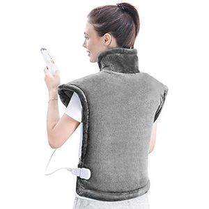 Verwarmingskussen voor rug, schouder, nek 60 x 85 cm met 4 temperatuurniveaus, elektrisch warmtekussen met automatische uitschakeling en bescherming tegen oververhitting