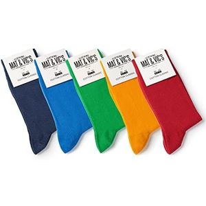 Mat & Vic's 5 paar sokken voor hem en haar, katoen klassiek, comfortabel, klimaat regulerend