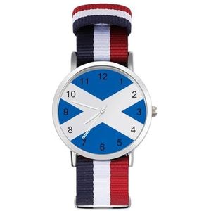 Schotland Retro Vlag Casual Heren Horloges Voor Vrouwen Mode Grafische Horloge Outdoor Werk Gym Gift
