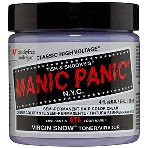 Manic Panic Virgin Snow Classic Crème, veganistische, diervriendelijke haartoner, verwijdert geelachtige tinten, 118 ml