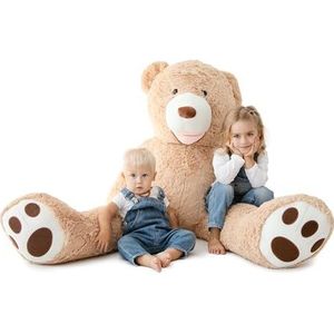 MKS. Reuzen-teddybeer, XXL-knuffelbeer, 160 cm, grote pluche beer - originele teddybeer, bruin (160 cm)
