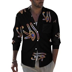 Eye of Horus Overhemd met lange mouwen voor heren, button-down print, blouse, zomer, zakken, T-shirts, tops, 6XL