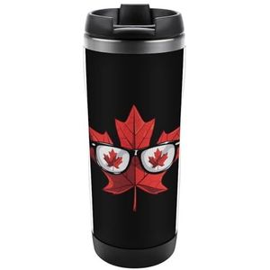 Happy Canada Day grappige esdoornblad reismok roestvrij staal koffiekopje isolatie beker thermische mok voor theesap
