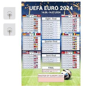 Euro 2024 Muurkaart, Eurotoernooi Wandkaart 2024, Euro 2024 Poster Voetbal Wallchart, Schema Beugel Poster