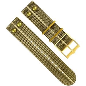 dayeer Klinknagel nylon horlogeband voor Hamilton stoffen canvas horlogeband polsband (Color : A24 Gold Buckle, Size : 22mm)