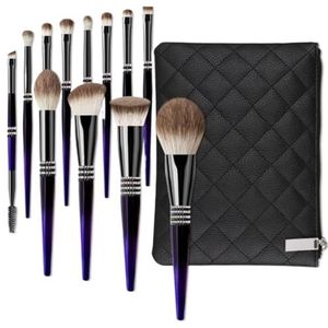Kwastenset Professionele Make-up Kwastenset Zachte Haren For Foundation Blush Blending Contour Kwast Make-Up Borstel Set(Blue-Zipper Bag)