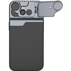 Telefoonhoesje met lensset voor iPhone 14-serie, 30x macrolens -CPL groothoek-180° visooglens - 2x telelens (3-in-1 voor iPhone 14 plus)
