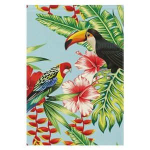 ZRWLUCKY Tropic Bird Toucan Multicolor Papegaai Tuin Vlag 30x45 cm Dubbelzijdige Welkom Tuin Vlaggen voor Buiten Tuin Thuis Kleine Seizoensgebonden Vakantie Gazon Patio Veranda Decor Vlaggen