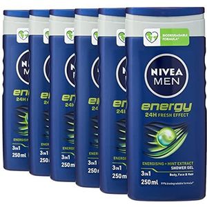 NIVEA MEN Energy Shower Gel 250 ml (6 x 250 ml)
