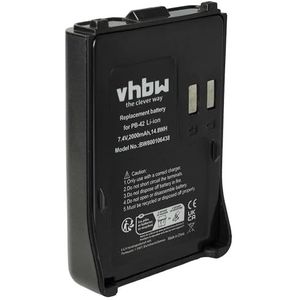 vhbw Accuvervanging voor Kenwood PB-42, PB-42L, PB-42Li voor radio, walkietalkie (2000mAh, 7,4V, Li-Ion)