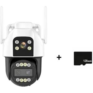 Bewakingscamera, 4G Sim-kaart IP Camera 4K HD 10X Zoom PTZ Camera Drie Lens Dual Screen 2K Beveiliging Cam Auto Tracking P2P Surveillance(4K 4G Add 128G)