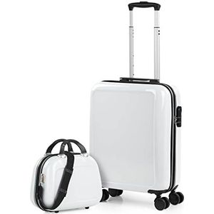 ITACA - Koffer Set - Reiskoffer set. Kofferset voor Elke Reis Handbagage & Trolley Koffers met Wielen - Ultiem Reisgemak 702650B, Wit