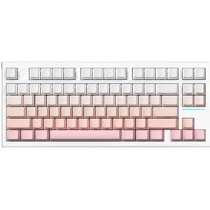 QPSJXN 75% mechanisch toetsenbord met afdichtingsstructuur 83 RGB hot-swappable 3/5-pins schakelaar DRIE-compatibiliteit (White OV)