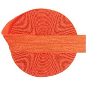 2 5 10 Yard 5/8"" 15mm effen kleur glanzend vouw over elastische spandex band haar stropdas hoofdband jurk naaien kant trim-herfst oranje-15mm-10 yards
