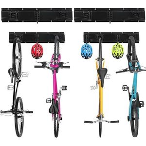 Sinoer Bike Wall Rack Bike Storage Wandhouder voor 4 fietsen + 3 helmen, gereedschapsopberghaak, verstelbaar, voor garage of huis, verticale fietsbeugel, 511 mm