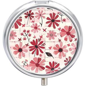 Licht Rood Vierkante Pillendoos Mini Pillengeval Pocket Pil Case voor Mannen Reizen Pillendoos Leuke Pil Organizer 3 Compartiment Geneeskunde Pil Organizer Pil Container Pil Houder