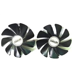 2 PCS 95 mm CF1015H12D RX 580 Grafische kaart radiatorventilator, geschikt for saffier RX 470 480 570 580 590 Vervanging van het koelsysteem (Color : Black 2pcs)