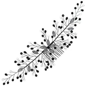 HTYHZIMS Haar Kant Kam Bruids Haar Kam Kristal Insert Kam Bruids Hoofdtooi Haar Clip Kammen voor Vrouwen, Bruid, Eén maat, Metaal, agaat