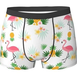 DEXNEL Heren ondergoed boxerslips zacht ademend ondergoed 1pack, flamingo's en ananas, Zwart, S