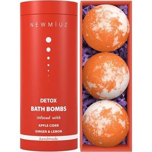 Natuurlijke Detox Bubble Bad Bombs Appelcider Gember Citroen Essentiële Oliën Reinigen Hydrate Huid Extra Grote Handgemaakte Ontspannende Spa Gift voor Vrouwen Mannen