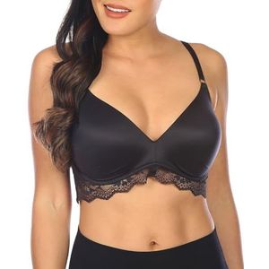 Maidenform Dames Wireless Natural Lift & Shaping Convertible Bra met kanten beha, zwart, 85B