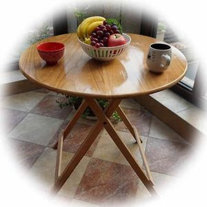 ZYBOWAYL Outdoor Eettafel Keuken Klaptafel 22""/26""/30""/34"" Ronde bijzettafel Massief Houten Tuintafel Opvouwbaar Bureau Patio Salontafel Ruimtebesparend voor Balkon Camping Picknick (Afmetingen: