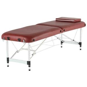 CQCCQ Draagbaar opvouwbaar schoonheidsmassagebed met hoofdgat, in hoogte verstelbaar tatoeagetherapie professioneel bed, for spa-salon, gemakkelijk mee te nemen(Red,185x60x51-78cm)