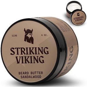 Striking Viking Baardboter voor heren, natuurlijke grip, sandelhoutgeur, niet vettende, hydraterende baardcrème met sheaboter, houdt gezichtshaar fris en verzorgd