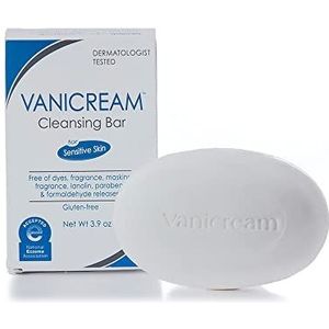 Vanicream Cleansing Bar | Geur-, gluten- en sulfaatvrij | voor de gevoelige huid | Gently Cleansing and Moisturizes, 3,9 oz (12 stuks)