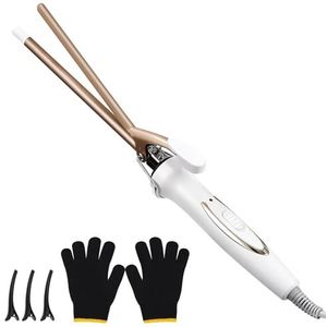 Professionele mini-krultang, 9 mm, 120-220 °C, 30 seconden instelbare temperatuur, krultang met handschoen en haarspelden