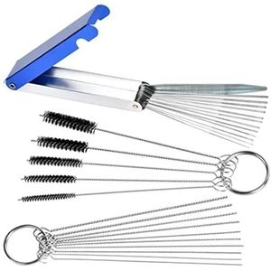 Hete borstels Reinigingsgereedschap Motorfiets ATV Lasser Carburateur Kettingzaag Koolstof Vuil Jet Verwijder Reinigingsnaalden(Kit)