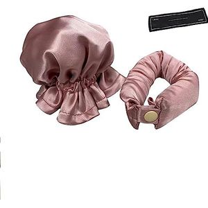 RoHnes No Heat krultang hoofdband, Natural Wave geen warmte Curling set, spons geen warmte krulstaaf Hoofdband voor lang of halflang haar DIY styling - roze