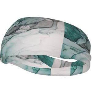 Groene marmeren textuur, sport zweetband voor unisex meerdere hoofdbanden zweet workout hoofdbanden rekbare haarband