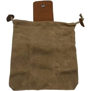 Lederen en Canvas Bushcraft tas, multifunctionele foeragentas, Canvas Bushcraft tas met lederen beschermgesp, opvouwbare gereedschapstas met trekkoord voor buitenshuis kamperen