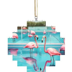 Flamingo En Zwembad Spannende Diamant Bouwsteen Puzzel-Boeiend,Stressverlichtende leuke puzzel