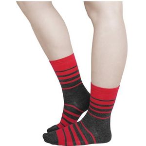 VITSOCKS 80% Merino Wol Sokken Dames Warm Dun Zacht Ademend (3 PAAR) Wollen Wintersokken, grijs rood, 39-42