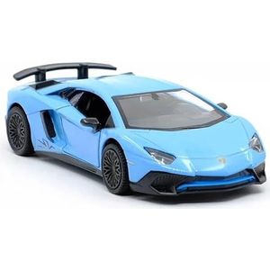 Voor Lamborghini voor LP750-4 1:36 Sportwagen Legering Diecast Auto Model Speelgoed Met Pull Back Geschenken Speelgoed Collectie Model Speelgoedauto (Color : Blue)