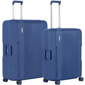 CarryOn Protector Kofferset 2-delig - Luxe Trolleyset met TSA Driepuntsluiting - Geen rits - 66+77cm Koffers - Blauw
