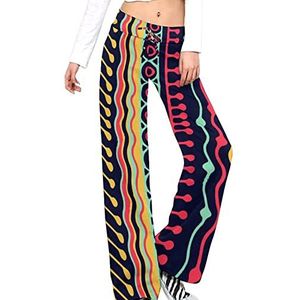Tribal Vintage etnische damesbroek casual broek elastische taille lounge broek lange yogabroek rechte pijpen