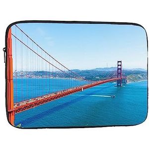 San Francisco Golden Gate Bridge Gedrukt Laptop Sleeve Tas Notebook Sleeve Laptop Case Computer Beschermhoes 17
