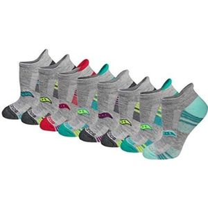 Saucony Dames Multi-Pack Performance Hiel Tab Athletic Sokken Hardlopen (Pack van 8), Grijs Assorti (8 paar), M
