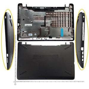 Voor HP 15-BS015DX 15-BS 15T-BR 15Q-BU 15T-BS 15-BW 250 G6 255 TPN-C129 TPN-130 Onderkant behuizing Met optische drive poort Geen voetjes(Black)