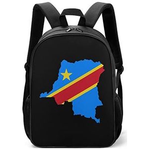 Congo Vlag Kaart Lichtgewicht Rugzak Reizen Laptop Tas Casual Dagrugzak voor Mannen Vrouwen