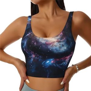 Galaxy Print Casual Wear Vrouwen Sport Vest Yoga Vest Workout Vest Voor Vrouwen Lichtgewicht Trendy, Zwart, S