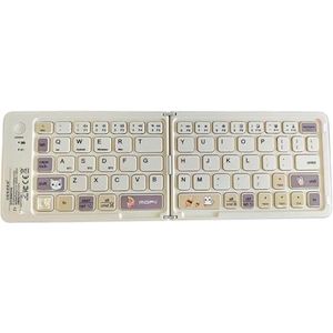 QPSJXN Bluetooth 67 Schattig Oplaadbaar Ontwerp Windows Android (Milk Tea)