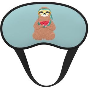 WSHFFILO Schattig slooth Gedrukt Blackout Sleep Mask Travel Eye Mask