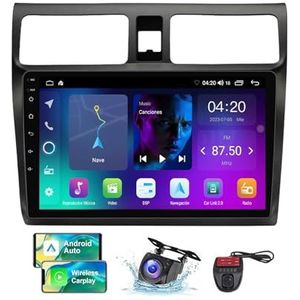 Voor Suzuki Swift 3 2003-2010 Android 13 Carplay Autoradio, 9 inch Scherm Radio Wireless Android Auto Bluetooth Handsfree 4G WiFi FM/RDS/DAB+ Radio HiFi Achteruitkijkcamera + DVR(NF-1)